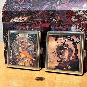 Collectible Lot of Two Cigarette Holders- silver toned metal, possibly vintage